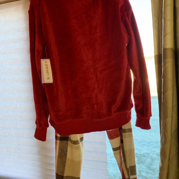 Women’s Joyspun Lounge Pants and  Fuzzy Soft Top with Reindeer design NWT - Picture 4 of 8